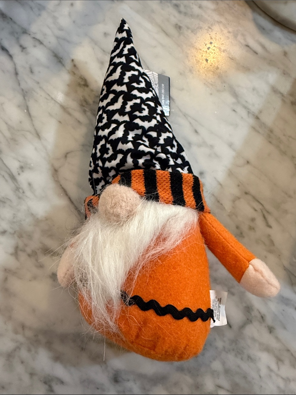 Smart Living Orange & Black Halloween Gnome Hat Plush for Kids